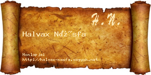 Halvax Násfa névjegykártya